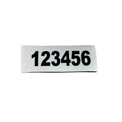 Numero identification RIO S&eacute;curit&eacute; sur retro r&eacute;flechissant imprim&eacute; en noir 55 x 15 mm, conforme au d