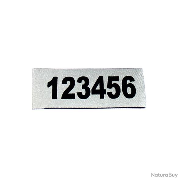 Numero identification RIO S�curit� sur retro r�flechissant imprim� en noir 55 x 15 mm, conforme au d