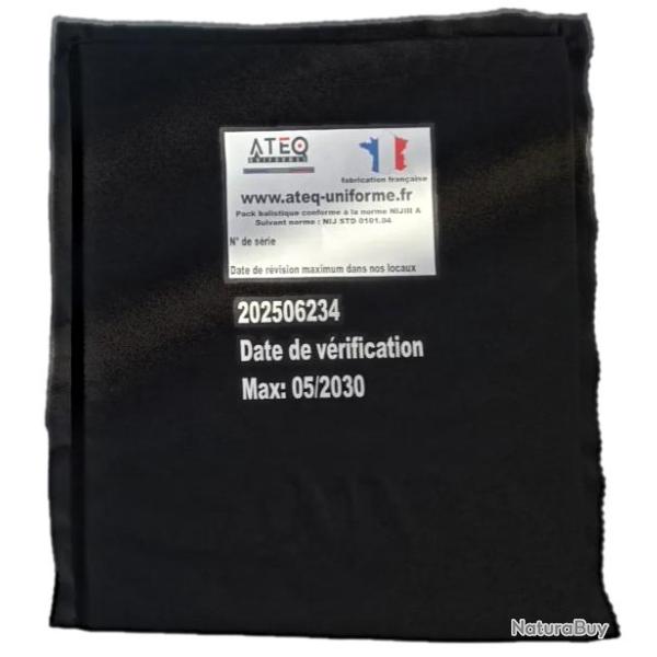 Pack balistique NIJ IIIA 500 gr fabrication fran�aise pour gilet pare balles NIJ 3 A