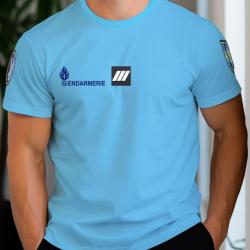 T-SHIRT GENDARMERIE BLEU COOLDRY ANTI HUMIDITE MAILLE PIQUEE L