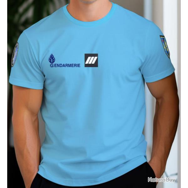 T-SHIRT GENDARMERIE BLEU COOLDRY ANTI HUMIDITE MAILLE PIQUEE XL