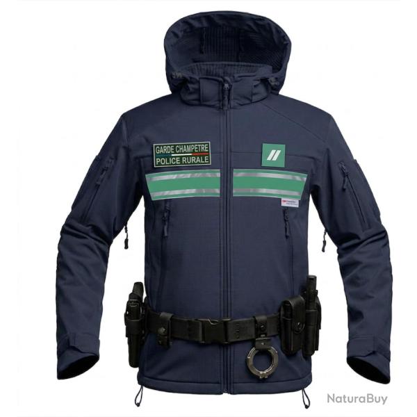 Blouson Softshell GARDE CHAMPETRE / POLICE RURALE + capuche 4 XL