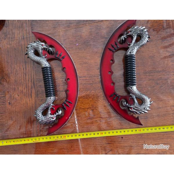 Paire de dagues de fantasy Dragon - Collection / D�coration