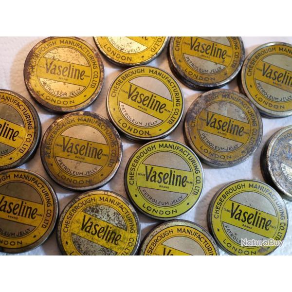 WWII VASELINE - entretien ARME lot de 4 Boites usa  - britanniques pleines - WWII