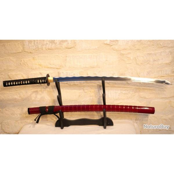 sabre japonais katana fourreau couleur bordeaux bonne qualit� ref EBR24JAP009