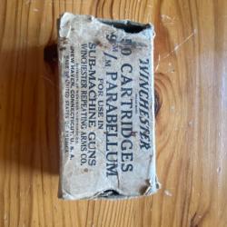 WINCHESTER BOITE VIDE 50 CARTRIDGES 9MM PARABELLUM US WW2