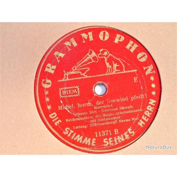 INTROUVABLE Disque militaire 25 cm CHANTS DE MARCHE der Seewind pfeift WWII