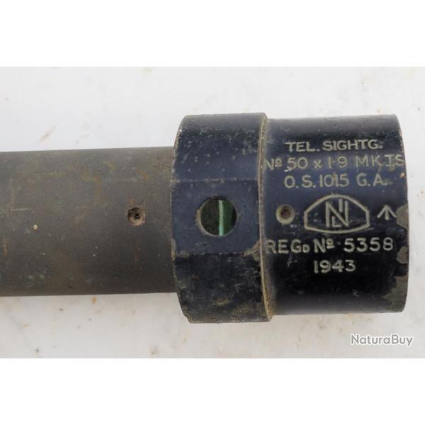 RARE lunette canon britannique telescope sighting n�50x19 MKIS OS 1015 GA registred 5338 - de 1943