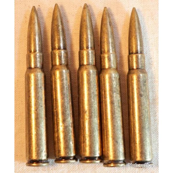 Lot de 5 cartouches munitions balles DENIX 7,92 K98 MAUSER -  REF EBR24CAD019