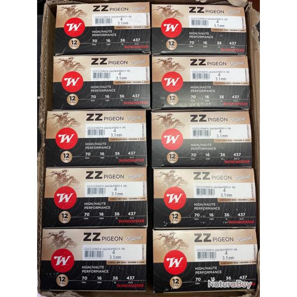 !! DESTOCKAGE !! CARTOUCHES WINCHESTER ZZ PIGEON ORIGINAL PB 4 CARTONS 250