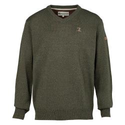 Prix de d&eacute;part &agrave; 1� !! Pull chasse Percussion Col V Kaki Taille 2XL