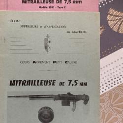 Livres Mitrailleuses Mle 1931 Cours d'armurier
