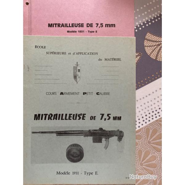 Livres Mitrailleuses Mle 1931 Cours d'armurier