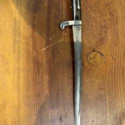 belle ba&iuml;onnette de chasse poign&eacute;e corne