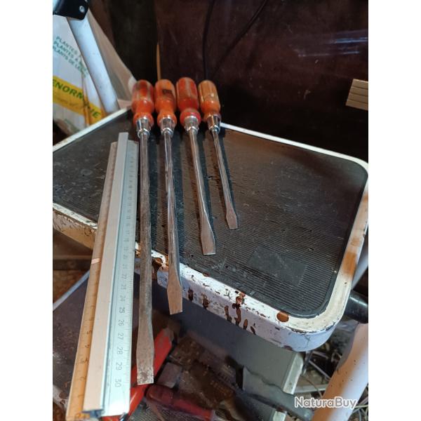 Lot tournevis professionnel Extra long id�al vis des crosses