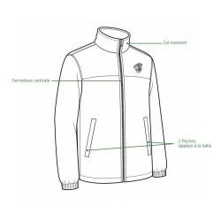 Blouson polaire sanglier T314N 2 poches polyester kaki