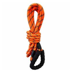 Longe r&eacute;fl&eacute;chissante orange nylon avec poign&eacute;e et mousqueton 5 m