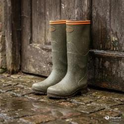 Bottes Percussion Stronger Jersey renforc&eacute;es caoutchouc kaki