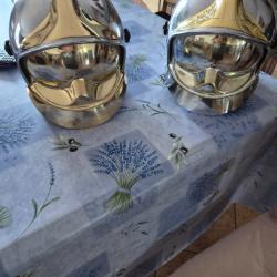 lot de 2 casques de pompiers seau &agrave; champagne