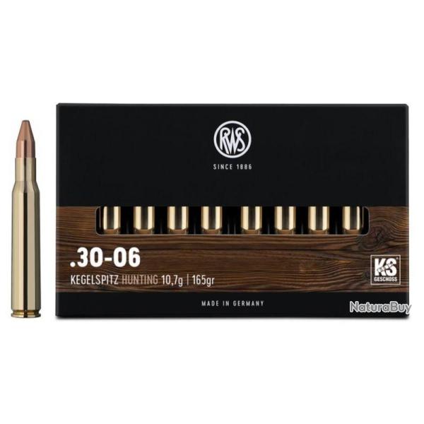RWS cal.30-06 Sprg KS 165 grains - 10.7 grammes X20
