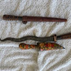 2 couteau africain et 1 couteau europ&eacute;en centrale