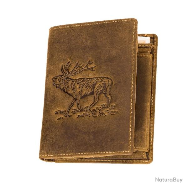Portefeuille format portrait motif "cerf "