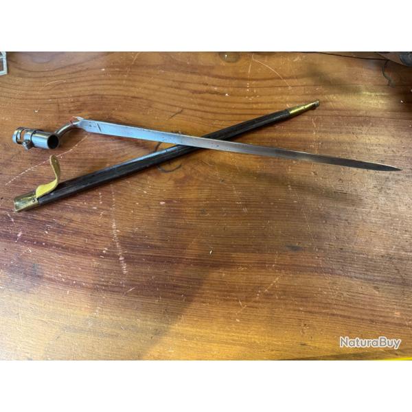 rare ba�onnette fran�aise pour mousqueton de cavalerie  mod�le an IX. an 9.