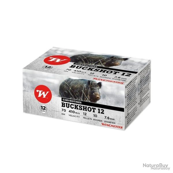 LOT DE 2 BOITES 10 CARTOUCHES WINCHESTER 12/70 CHEVROTINE 20MM 30.5G 12GR
