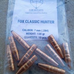 Ogives fox bullets calibre 7mm (284) 130grLot de 10 pour essai