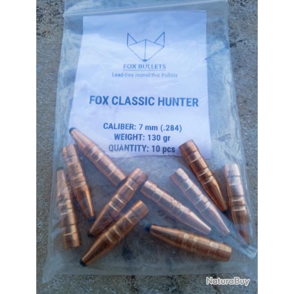 Ogives fox bullets calibre 7mm (284) 130grLot de 10 pour essai