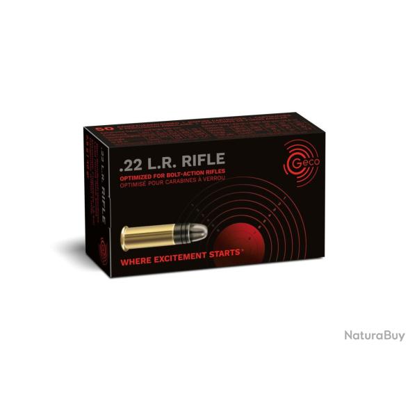 Munitions GECO .22 LR Rifle 40 gr - 2,6 g (40 grains) - Bo�te de 50
