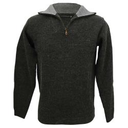 Pull col camionneur Lorry gris anthracite acrylique laine M &agrave; 3XL S