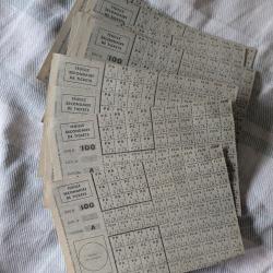 Lot 25 tickets de rationnement Seconde Guerre mondiale 39-45