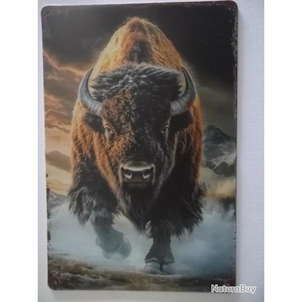 Plaque m�tal western BISON