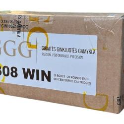 600 Cartouches GGG .308 Winchester FMJ 147 gr - Carton de 600