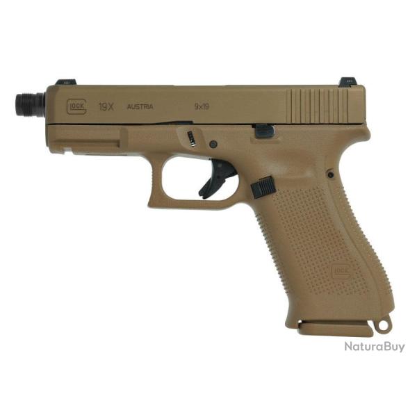 Pistolet GLOCK 19X Gen5 Coyote filet� calibre 9x19