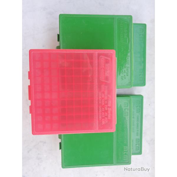 5 boites de rangement/transport MTM cat.P100-45 (pour 45ACP, 40 S&W, 10MM, 41AE)