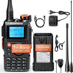 Talkie Walkie K6 Tri-Bande Bidirectionnelle Batterie 2600 mAh 6W 999 Canaux Bandes UHF/VHF/FM/Air
