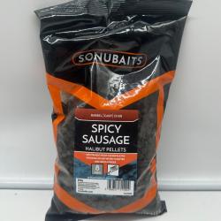 Sonubaits Spicy Sausage Halibut Pellets - 900g/8mm
