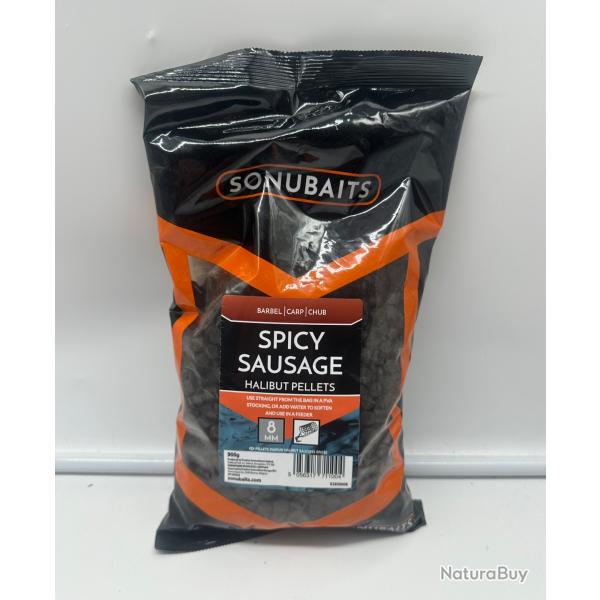 Sonubaits Spicy Sausage Halibut Pellets - 900g/8mm