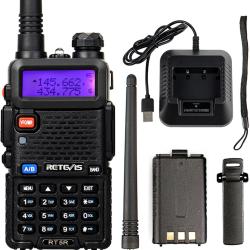 Talkie Walkie Professionnel Longue Port&eacute;e Chirp Double Bande 128 Canaux Alarme Lumi&egrave;re LED Type-C