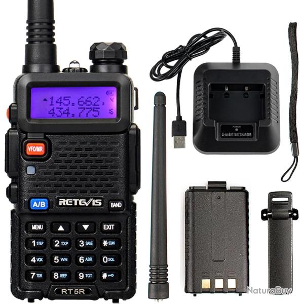Talkie Walkie Professionnel Longue Port�e Chirp Double Bande 128 Canaux Alarme Lumi�re LED Type-C