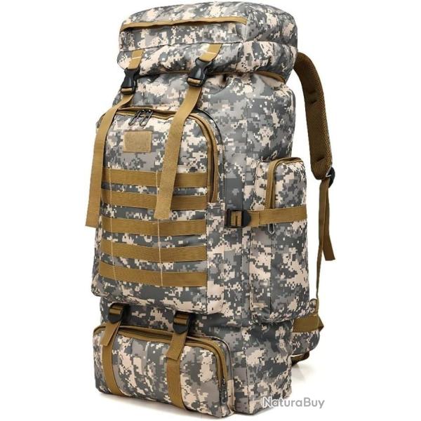 Sac � Dos Tactique Militaire Grand Volume 80L Etanche Oxford 800D Chasse Randonn�e Alpinisme P�che