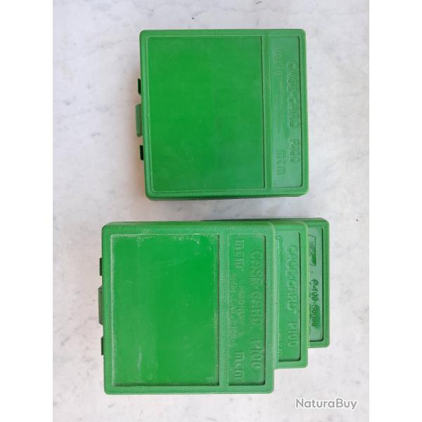 4 boites de rangement MTM  dont 3 P100-9 (pour 9MM & 380ACP) et 1 P100-44 (45L COLT, 44SPE, 41MAG)