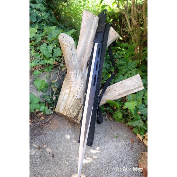 Sabre Ninja Ep�e Machette Lame Acier 3Cr13 Manche Corde Tress�e Etui Nylon Sp�cial Home Jacking 01