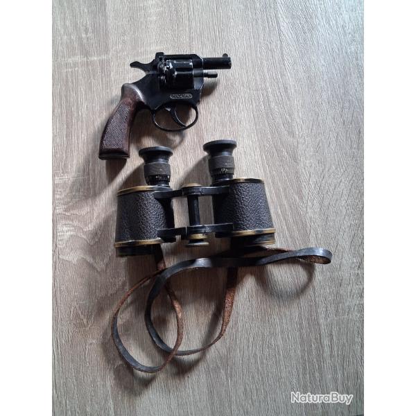 revolver a amorce ancien + jumelle ancienne