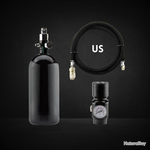 Pack complet US bouteille 0,8L + preset + r�gulateur HPA + ligne renforc�e US