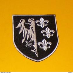 TISSU PATCH : DIVISION CHARLEMAGNE NOIR  , DIAMETRE 9 CM , BON ETAT VOIR PHOTOS . POUR TOUT RENSEIGN