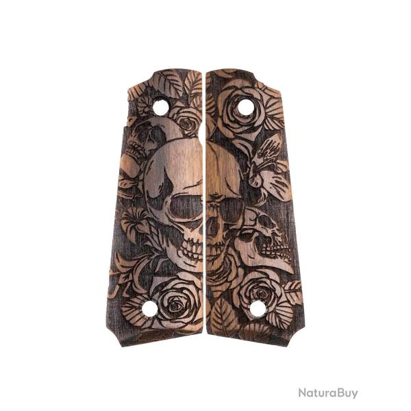 Plaquettes bois PT1911 TAURUS - Skull