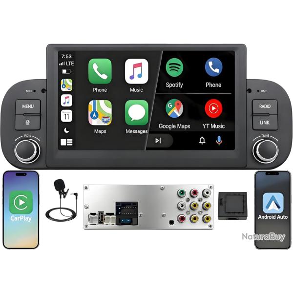 Fiat Panda 2013-2020 Autoradio 1 DIN CarPlay sans Fil Android Auto DSP RDS : Syst�me Linux,d�marrage